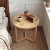 image:imageGiantex Round Side Table Set of 2 Sofa Couch End Table wWood Legs Farmhouse Circle Nightstand for Small Spaces Compact Accent Bedside Night Stand for Living Room Bedroom Easy Assembly NaturalNatural