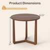 image:imageGiantex Round Side Table Set of 2 Sofa Couch End Table wWood Legs Farmhouse Circle Nightstand for Small Spaces Compact Accent Bedside Night Stand for Living Room Bedroom Easy Assembly NaturalWalnut
