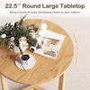 image:imageGiantex Round Side Table Set of 2 Sofa Couch End Table wWood Legs Farmhouse Circle Nightstand for Small Spaces Compact Accent Bedside Night Stand for Living Room Bedroom Easy Assembly NaturalNatural
