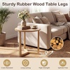 image:imageGiantex Round Side Table Set of 2 Sofa Couch End Table wWood Legs Farmhouse Circle Nightstand for Small Spaces Compact Accent Bedside Night Stand for Living Room Bedroom Easy Assembly NaturalNatural