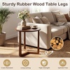 image:imageGiantex Round Side Table Set of 2 Sofa Couch End Table wWood Legs Farmhouse Circle Nightstand for Small Spaces Compact Accent Bedside Night Stand for Living Room Bedroom Easy Assembly NaturalWalnut