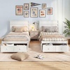 image:imageGiantex Twin Bed Frames for Kids with Storage Drawers Wood Platform Bed with Headboard Solid Mattress Foundation wWooden Slat Support amp Enclosed Base No Box Spring Needed White TwinWhite
