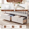 image:imageGiantex Twin Bed Frames for Kids with Storage Drawers Wood Platform Bed with Headboard Solid Mattress Foundation wWooden Slat Support amp Enclosed Base No Box Spring Needed White TwinWhite