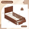 image:imageGiantex Twin Bed Frames for Kids with Storage Drawers Wood Platform Bed with Headboard Solid Mattress Foundation wWooden Slat Support amp Enclosed Base No Box Spring Needed White TwinWalnut