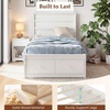 image:imageGiantex Twin Bed Frames for Kids with Storage Drawers Wood Platform Bed with Headboard Solid Mattress Foundation wWooden Slat Support amp Enclosed Base No Box Spring Needed White TwinWhite