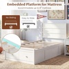image:imageGiantex Twin Bed Frames for Kids with Storage Drawers Wood Platform Bed with Headboard Solid Mattress Foundation wWooden Slat Support amp Enclosed Base No Box Spring Needed White TwinWhite