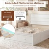 image:imageGiantex Twin Bed Frames for Kids with Storage Drawers Wood Platform Bed with Headboard Solid Mattress Foundation wWooden Slat Support amp Enclosed Base No Box Spring Needed White TwinWhite