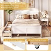 image:imageGiantex Twin Bed with 2 Storage Drawers Wood Platform Bed with Headboard amp Footboard Wooden Slats Support Mattress Foundation Twin Bed Frames for Kids Teens Adults No Box Spring Needed GreyWhite