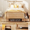 image:imageGiantex Twin Bed with 2 Storage Drawers Wood Platform Bed with Headboard amp Footboard Wooden Slats Support Mattress Foundation Twin Bed Frames for Kids Teens Adults No Box Spring Needed GreyNatural