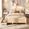 image:imageGiantex Twin Bed with 2 Storage Drawers Wood Platform Bed with Headboard amp Footboard Wooden Slats Support Mattress Foundation Twin Bed Frames for Kids Teens Adults No Box Spring Needed GreyNatural