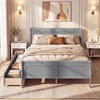 image:imageGiantex Twin Bed with 2 Storage Drawers Wood Platform Bed with Headboard amp Footboard Wooden Slats Support Mattress Foundation Twin Bed Frames for Kids Teens Adults No Box Spring Needed GreyGrey