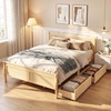 image:imageGiantex Twin Bed with 2 Storage Drawers Wood Platform Bed with Headboard amp Footboard Wooden Slats Support Mattress Foundation Twin Bed Frames for Kids Teens Adults No Box Spring Needed GreyNatural