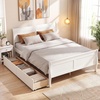 image:imageGiantex Twin Bed with 2 Storage Drawers Wood Platform Bed with Headboard amp Footboard Wooden Slats Support Mattress Foundation Twin Bed Frames for Kids Teens Adults No Box Spring Needed GreyWhite