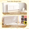 image:imageGiantex Twin Bed with 2 Storage Drawers Wood Platform Bed with Headboard amp Footboard Wooden Slats Support Mattress Foundation Twin Bed Frames for Kids Teens Adults No Box Spring Needed GreyWhite