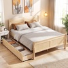 image:imageGiantex Twin Bed with 2 Storage Drawers Wood Platform Bed with Headboard amp Footboard Wooden Slats Support Mattress Foundation Twin Bed Frames for Kids Teens Adults No Box Spring Needed GreyNatural