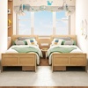 image:imageGiantex Twin Bed with 2 Storage Drawers Wood Platform Bed with Headboard amp Footboard Wooden Slats Support Mattress Foundation Twin Bed Frames for Kids Teens Adults No Box Spring Needed GreyNatural