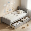 image:imageGiantex Twin Bed with 2 Storage Drawers Wood Platform Bed with Headboard amp Footboard Wooden Slats Support Mattress Foundation Twin Bed Frames for Kids Teens Adults No Box Spring Needed GreyGrey