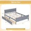 image:imageGiantex Twin Bed with 2 Storage Drawers Wood Platform Bed with Headboard amp Footboard Wooden Slats Support Mattress Foundation Twin Bed Frames for Kids Teens Adults No Box Spring Needed GreyGrey