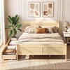 image:imageGiantex Twin Bed with 2 Storage Drawers Wood Platform Bed with Headboard amp Footboard Wooden Slats Support Mattress Foundation Twin Bed Frames for Kids Teens Adults No Box Spring Needed GreyNatural