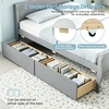 image:imageGiantex Twin Bed with 2 Storage Drawers Wood Platform Bed with Headboard amp Footboard Wooden Slats Support Mattress Foundation Twin Bed Frames for Kids Teens Adults No Box Spring Needed GreyGrey