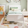 image:imageGiantex Twin Bed with 2 Storage Drawers Wood Platform Bed with Headboard amp Footboard Wooden Slats Support Mattress Foundation Twin Bed Frames for Kids Teens Adults No Box Spring Needed GreyWhite