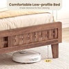 image:imageGiantex Wood Full Size Bed Frame with Upholstered Headboard MidCentury Platform Bed wWooden Slat Support Mattress Foundation Slatted Footboard UnderBed Storage Space No Box Spring Needed OakWalnut