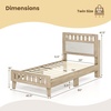 image:imageGiantex Wood Full Size Bed Frame with Upholstered Headboard MidCentury Platform Bed wWooden Slat Support Mattress Foundation Slatted Footboard UnderBed Storage Space No Box Spring Needed OakRustic Oak