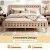 image:imageGiantex Wood Full Size Bed Frame with Upholstered Headboard MidCentury Platform Bed wWooden Slat Support Mattress Foundation Slatted Footboard UnderBed Storage Space No Box Spring Needed OakRustic Oak