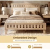image:imageGiantex Wood Full Size Bed Frame with Upholstered Headboard MidCentury Platform Bed wWooden Slat Support Mattress Foundation Slatted Footboard UnderBed Storage Space No Box Spring Needed OakRustic Oak