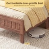 image:imageGiantex Wood Full Size Bed Frame with Upholstered Headboard MidCentury Platform Bed wWooden Slat Support Mattress Foundation Slatted Footboard UnderBed Storage Space No Box Spring Needed OakWalnut