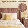 image:imageGiantex Wood Full Size Bed Frame with Upholstered Headboard MidCentury Platform Bed wWooden Slat Support Mattress Foundation Slatted Footboard UnderBed Storage Space No Box Spring Needed OakWalnut
