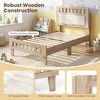 image:imageGiantex Wood Full Size Bed Frame with Upholstered Headboard MidCentury Platform Bed wWooden Slat Support Mattress Foundation Slatted Footboard UnderBed Storage Space No Box Spring Needed OakRustic Oak