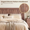 image:imageGiantex Wood Full Size Bed Frame with Upholstered Headboard MidCentury Platform Bed wWooden Slat Support Mattress Foundation Slatted Footboard UnderBed Storage Space No Box Spring Needed OakWalnut