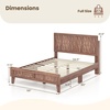 image:imageGiantex Wood Full Size Bed Frame with Upholstered Headboard MidCentury Platform Bed wWooden Slat Support Mattress Foundation Slatted Footboard UnderBed Storage Space No Box Spring Needed OakWalnut