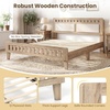 image:imageGiantex Wood Full Size Bed Frame with Upholstered Headboard MidCentury Platform Bed wWooden Slat Support Mattress Foundation Slatted Footboard UnderBed Storage Space No Box Spring Needed OakRustic Oak