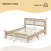 image:imageGiantex Wood Full Size Bed Frame with Upholstered Headboard MidCentury Platform Bed wWooden Slat Support Mattress Foundation Slatted Footboard UnderBed Storage Space No Box Spring Needed OakRustic Oak