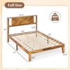 image:imageGiantex Wood Queen Size Bed Frame with Headboard Acacia Platform Bed w12 Slats Support UnderBed Space Wooden Mattress Foundation No Box Spring NeededFull