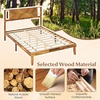 image:imageGiantex Wood Queen Size Bed Frame with Headboard Acacia Platform Bed w12 Slats Support UnderBed Space Wooden Mattress Foundation No Box Spring NeededFull