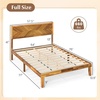 image:imageGiantex Wood Queen Size Bed Frame with Headboard Acacia Platform Bed w12 Slats Support UnderBed Space Wooden Mattress Foundation No Box Spring NeededFull