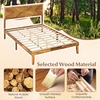 image:imageGiantex Wood Queen Size Bed Frame with Headboard Acacia Platform Bed w12 Slats Support UnderBed Space Wooden Mattress Foundation No Box Spring NeededFull