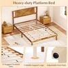 image:imageGiantex Wood Queen Size Bed Frame with Headboard Acacia Platform Bed w12 Slats Support UnderBed Space Wooden Mattress Foundation No Box Spring NeededFull