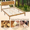 image:imageGiantex Wood Queen Size Bed Frame with Headboard Acacia Platform Bed w12 Slats Support UnderBed Space Wooden Mattress Foundation No Box Spring NeededQueen