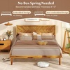 image:imageGiantex Wood Queen Size Bed Frame with Headboard Acacia Platform Bed w12 Slats Support UnderBed Space Wooden Mattress Foundation No Box Spring NeededQueen