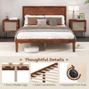image:imageGiantex Wood Queen Size Bed Frame with Headboard Acacia Platform Bed w12 Slats Support UnderBed Space Wooden Mattress Foundation No Box Spring NeededQueen