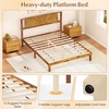 image:imageGiantex Wood Queen Size Bed Frame with Headboard Acacia Platform Bed w12 Slats Support UnderBed Space Wooden Mattress Foundation No Box Spring NeededQueen