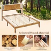 image:imageGiantex Wood Queen Size Bed Frame with Headboard Acacia Platform Bed w12 Slats Support UnderBed Space Wooden Mattress Foundation No Box Spring NeededQueen