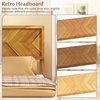 image:imageGiantex Wood Queen Size Bed Frame with Headboard Acacia Platform Bed w12 Slats Support UnderBed Space Wooden Mattress Foundation No Box Spring NeededTwin