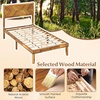 image:imageGiantex Wood Queen Size Bed Frame with Headboard Acacia Platform Bed w12 Slats Support UnderBed Space Wooden Mattress Foundation No Box Spring NeededTwin
