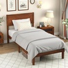 image:imageGiantex Wood Queen Size Bed Frame with Headboard Acacia Platform Bed w12 Slats Support UnderBed Space Wooden Mattress Foundation No Box Spring NeededTwin