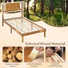 image:imageGiantex Wood Queen Size Bed Frame with Headboard Acacia Platform Bed w12 Slats Support UnderBed Space Wooden Mattress Foundation No Box Spring NeededTwin